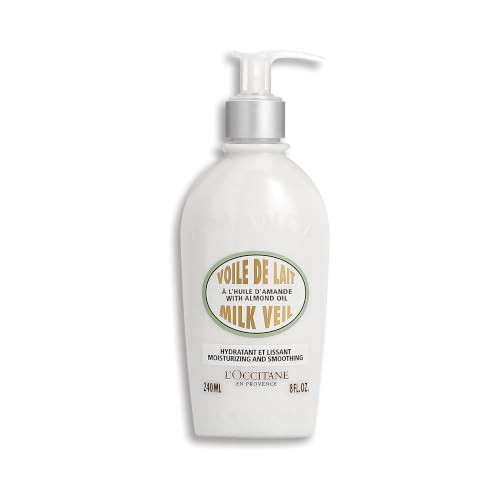 LOccitane Almond Milk Veil Lotion Lightweight Body Milk With Oil Hydrates Softens 8 Fl Oz