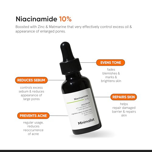 Minimalist Niacinamide 10% + Zinc 1% Face Serum For Enlarged Pores Acne 1 Fl Oz