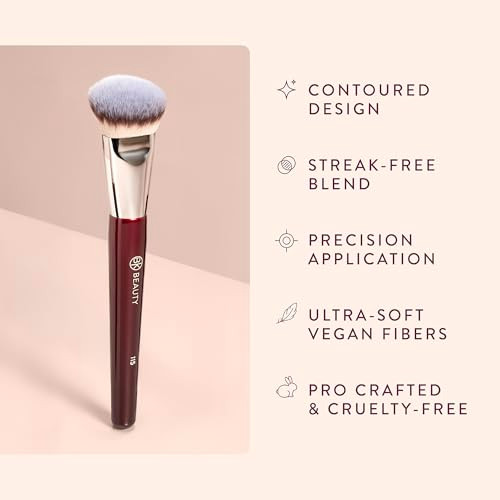 Bk Beauty 115 Medium Contoured Foundation Brush Contoured Foundation Brush For Liquid Makeup