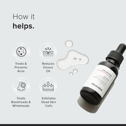 Minimalist Salicylic Acid 2% Serum For Acne Blackhead and Open Pores Reduces 1 Fl Oz