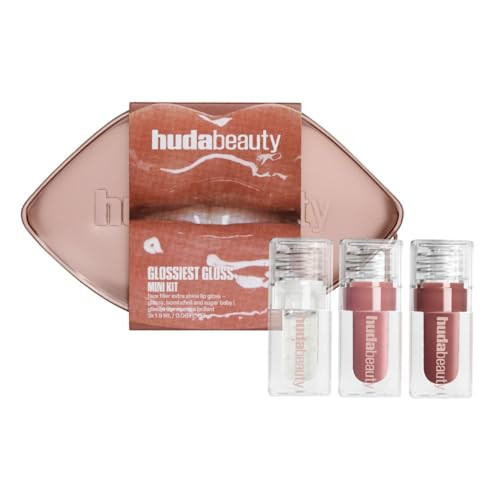 Huda Glossiest Gloss Mini Kit Faux Filler Extra Shine Lip Gloss y 0.06 Fl Oz