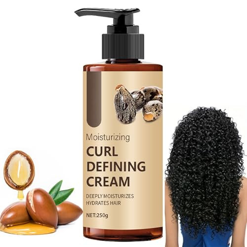 Krmspe Pumpkin Seed Oil Curl Defining Cream Anti Frizz Curling Cream For 8.81Oz