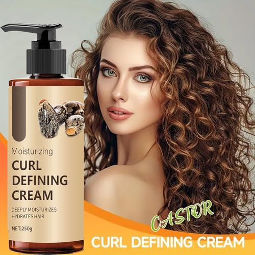 Krmspe Pumpkin Seed Oil Curl Defining Cream Anti Frizz Curling Cream For 8.81Oz