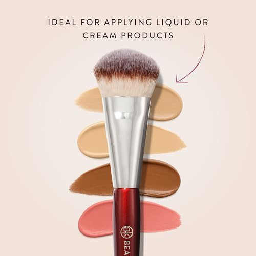 Bk Beauty Brushes 109 Mini Contoured Foundation Face Brush For Liquid Or Cream