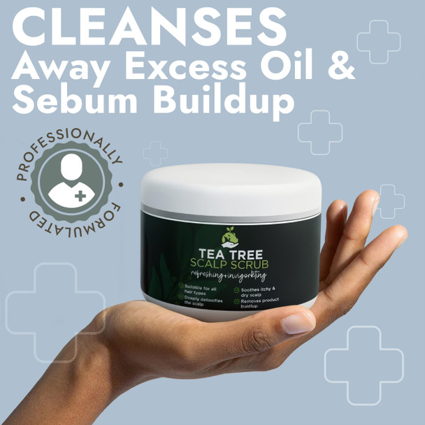 Terramed Just Think Comfort Tea Tree Scalp Scrub Itchy and Dry Scalp Care With Tea