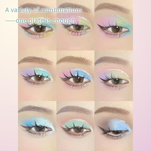 Grospe Color Rainbow Eyeshadow Palette Matte and Shimmer Makeup Palette Highly Pigmented Rainbow Eyeshadow Palette M