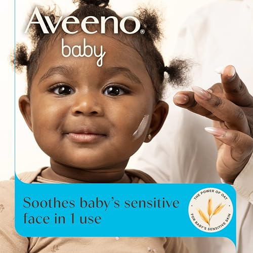 Aveeno Baby Daily Moisture Face Cream Oat Enriched Moisturizing Cream For Babies Sensitive 1.5 Oz