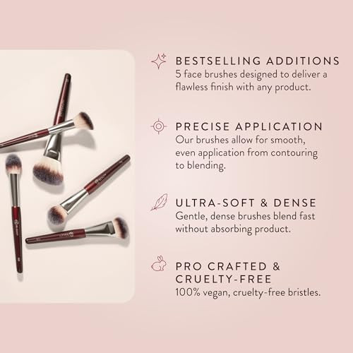 Bk Beauty Core Line Extension Face Set Professional Makeup Brush Set For Liquid 5Pc