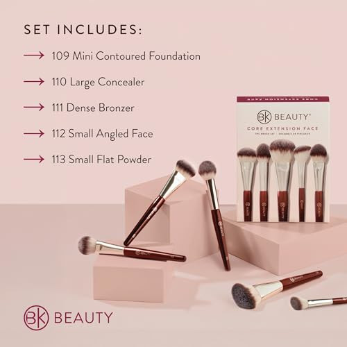 Bk Beauty Core Line Extension Face Set Professional Makeup Brush Set For Liquid 5Pc