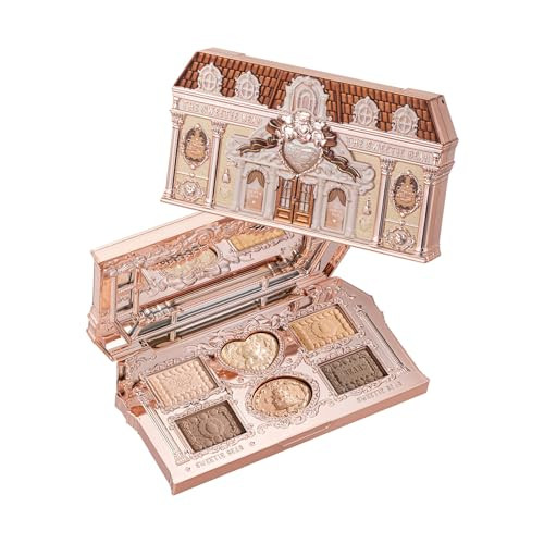Flower Knows The Sweetie Bear Collection 6Color Makeup Palette 01 Buttery Croissant+Eyeshadow Brush Makeup Palette
