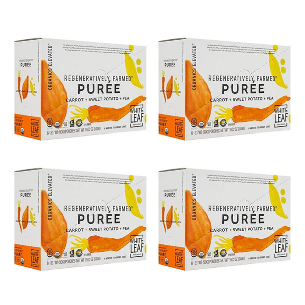 White Leaf Provisions Baby Food Pouches Toddler Snack Mango + Carrot + Banana + 24 Pack