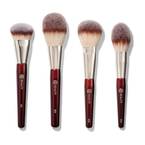 Bk Beauty Essentials Face Brush Set 100% CrueltyFree Vegan Softest Makeup Brush Set 4Pc