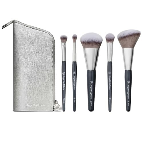 Bk Beauty Brushes Angie Hot and Flashy Travel Brush Set With Pouch Foundation
