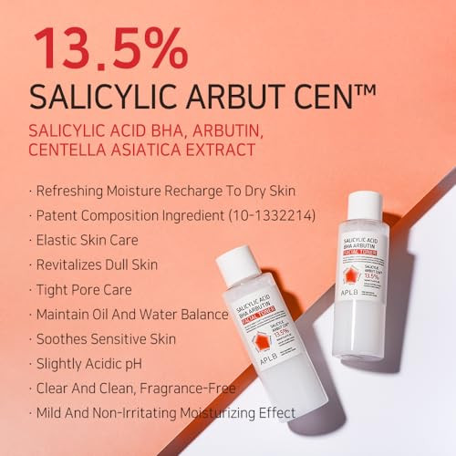 Aplb Salicylic Acid Bha Arbutin Facial Toner Salicylic Arbut Cen 13.5% /Korean 5.41 Fl.Oz