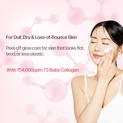 Pestlo Pestle + Road Baby Collagen Glow Mask Korean Peel Off Facial Mask Infused With 2.36 Fl.Oz