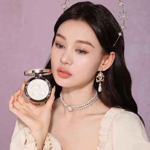 Flower Knows Little Angel Embossed Highlighter+Blush Brush Set