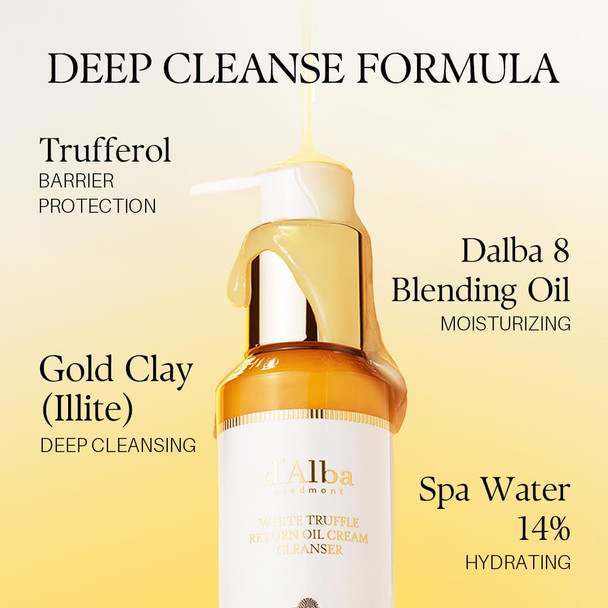 DAlba Piedmont White Truffle Oil Cream Cleanser Vegan Skincare Easy One Step 5.41 Fl. Oz