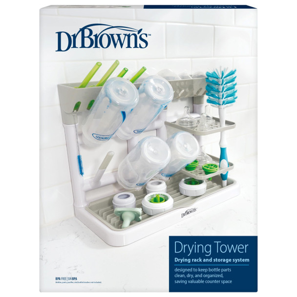 Dr. BrownS Drying Tower StandUp Drying Rack Countertop Baby Bottle Drying With Organized