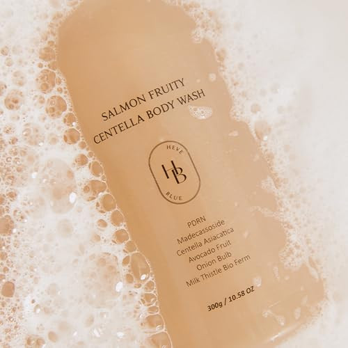 Heveblue Salmon Fruity Centella Body Wash and Body Cream Duo Complete