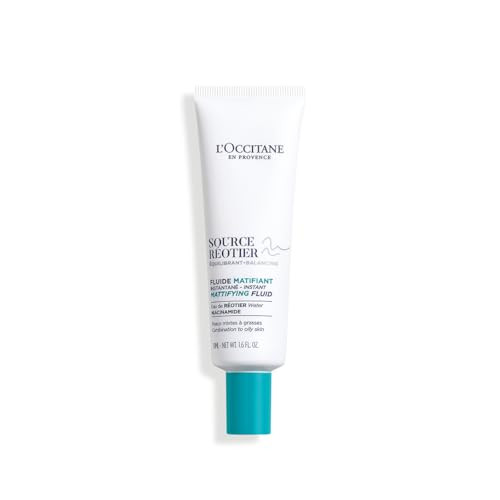 LOccitane Source Reotier Mattifying Fluid: With Hyaluronic Acid and Niacinamide Velvety Matte 1.6 Fl. Oz