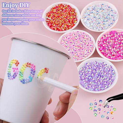 Waelthkey Nail Art Rhinestones 40 Colors 3 Mm Resin Bedazzling Kit With