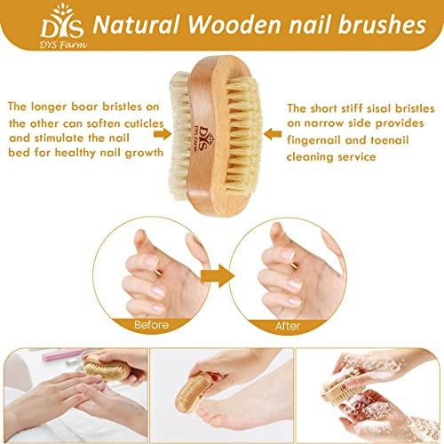 Dys Farm Wooden Finger Nail Brush To Clean Nails Nail Scrubber For Men