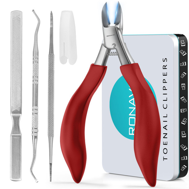 Ronavo Toenail Clippers For Ingrown and Thick Toenails Heavy Duty Toe Nail