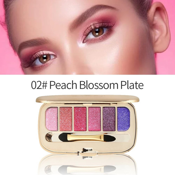 Mivota 6 Colors Pink Purple Glitter Eyeshadow Palette Shimmer Diamond Eye Shadow S Pink Purple Glitter Eyesh