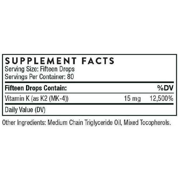 Vitamin K2 Drops 1oz by Thorne Research