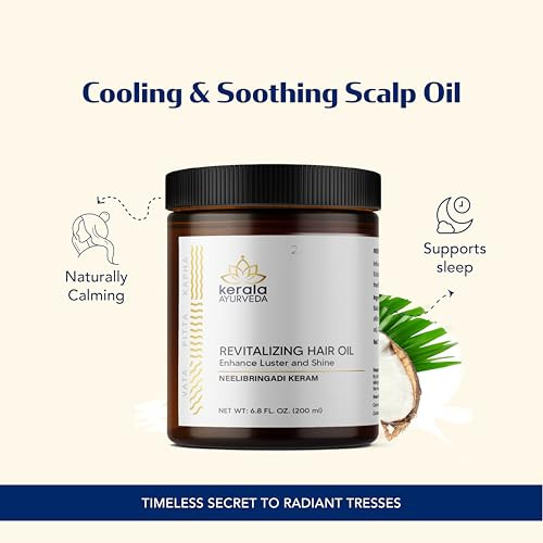 Kerala Ayurveda Neelibhringadi Keram Hair Growth Oil For Dry Scalp Curly Or Damaged 6.8 Fl Oz