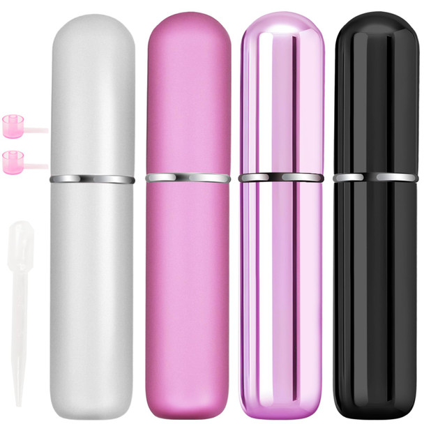 Obsgumu Mini Perfume Travel Bottle Perfume Atomiser Refillable Spray Bottles Portable For 5Ml 4Pcs
