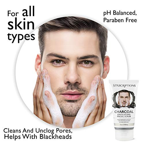 Spascriptions Charcoal Facial Cleanser Exfoliating Facial Scrub Face Wash With Natural Exfoliant 5 Oz