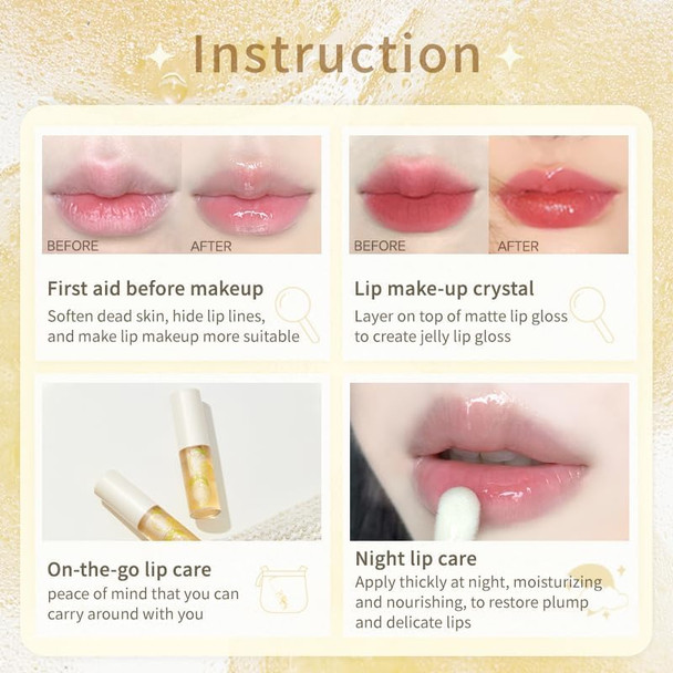 Judydoll Peach Honey Overlay Lip OilSheer Glossy ShineJelly TextureNonSticky Lip Gloss With