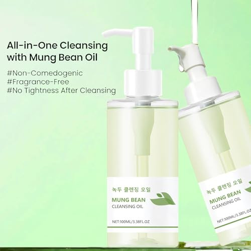 Kunman Mung Bean Cleansing Oil Double Cleansing Makeup OilBlackhead Remover Deep Pore 3.38Fl.Oz