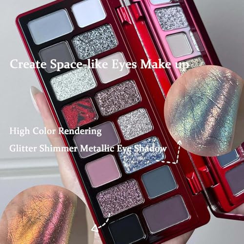 Meiplumlai Goth Eyeshadow Palette 16 Colors Matte Metallic Shimmer Glitter Eye Shadow S Matte Metallic Shimmer Gl