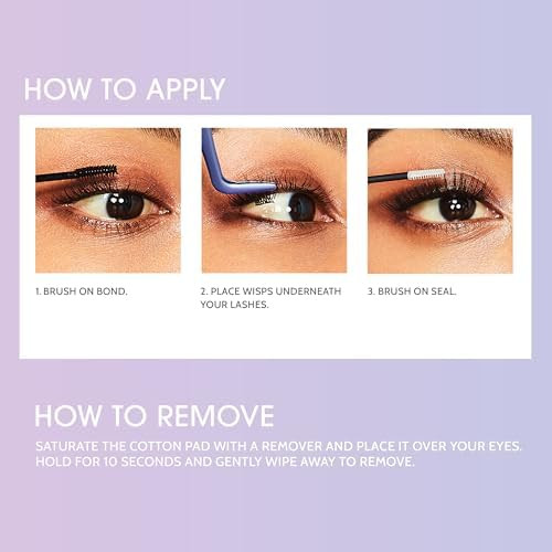 KISS Falscara DIY Eyelash Extension Bond and  Seal Infused with Biotin and  Vitamin E  Strong Gentle Comfortable Lash Adhesive for All Day Wear For Use With Falscara Lash Wisps  Remover and Applicator