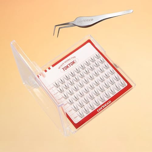 CORINGCO Toktok Hara Pro Fit Stainless Tweezer, Perfect for No Glue False Eyelashes