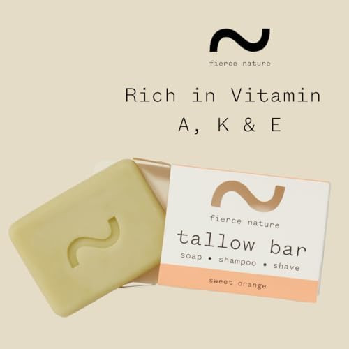 fierce nature Multi Use Pure Tallow Bar  Organic and  Natural Moisturising Bar for Face Body Hands and  Hair  Non Toxic Skincare Essential