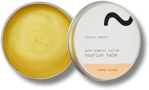 fierce nature Pure Nourish Tallow Balm  Organic Vitamin Rich Nourishing Body and  Face Moisturizer  Natural Essential Oil Free Skincare