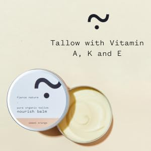 fierce nature Pure Nourish Tallow Balm  Organic Vitamin Rich Nourishing Body and  Face Moisturizer  Natural Essential Oil Free Skincare