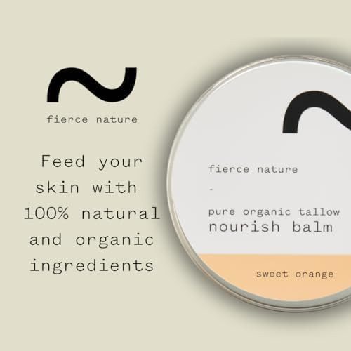 fierce nature Pure Nourish Tallow Balm  Organic Vitamin Rich Nourishing Body and  Face Moisturizer  Natural Essential Oil Free Skincare