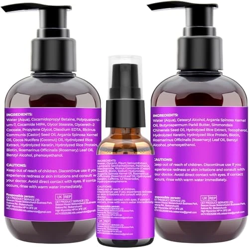 Frownies Hair Growth Shampoo and Conditioner Set With Rosemary  Biotin Argan and Castor Oils for Thinning Damaged Curly Hair