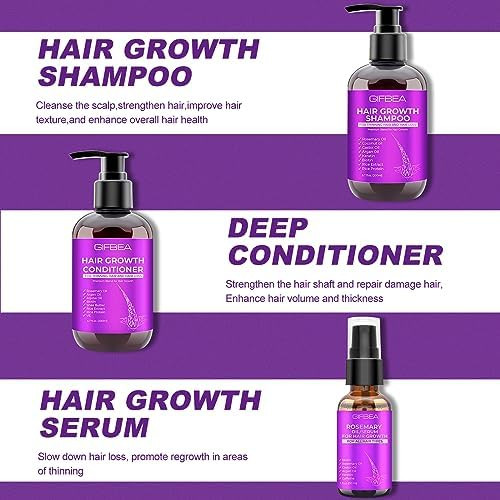 Frownies Hair Growth Shampoo and Conditioner Set With Rosemary  Biotin Argan and Castor Oils for Thinning Damaged Curly Hair