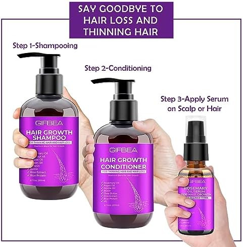 Frownies Hair Growth Shampoo and Conditioner Set With Rosemary  Biotin Argan and Castor Oils for Thinning Damaged Curly Hair