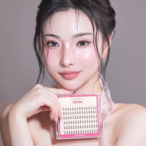 CORINGCO Toktok Hara Light Self Adhesive False Eyelashes Natural Look No Glue Needed Assorted Set of 9/10/11mm Reusable Lash Clusters Kbeauty - Sharp