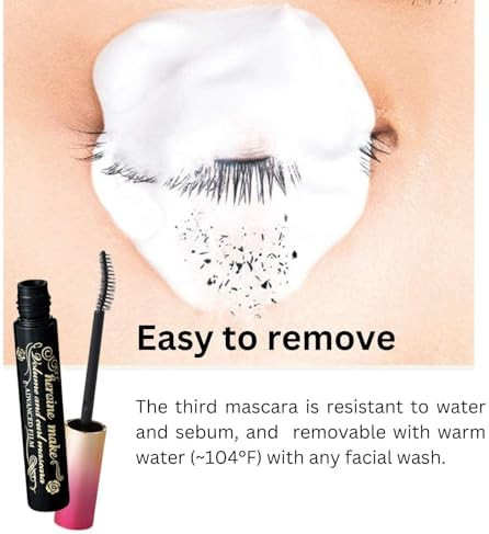 Heroine Make by KissMe Dense Volume Mascara Advanced Film + Eye Makeup Remover | Waterproof Mascara & Volumizing Lash Definition | Gentle Eye Makeup Remover for Sensitive Skin | Japanese Makeup