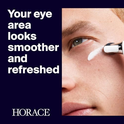 HORACE Under Eye Moisturizer for Men Anti Fatigue Eye Cream to Reduce Dark Circles and Puffiness - Hydrating and Smoothing Skincare Formula for All Skin Types Unscented 15ml