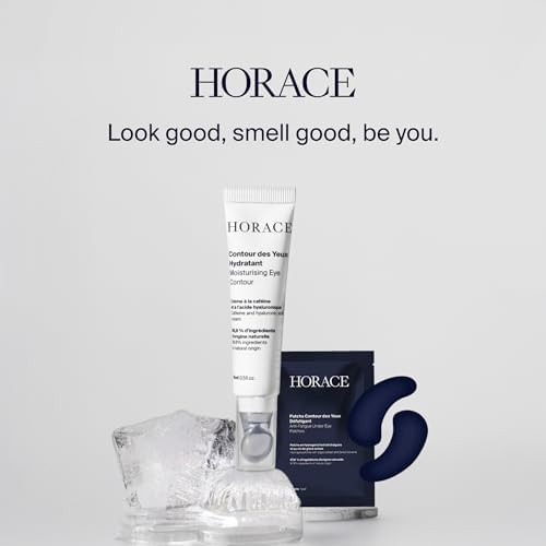 HORACE Under Eye Moisturizer for Men Anti Fatigue Eye Cream to Reduce Dark Circles and Puffiness - Hydrating and Smoothing Skincare Formula for All Skin Types Unscented 15ml