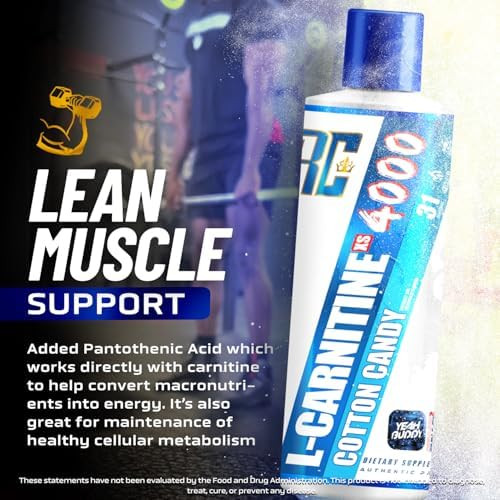 Ronnie Coleman Signature Series L Carnitine XS 4000 Liquid, Stimulant Free, Sugar Free, Zero Carbs, Lean Muscle Strength Support for Men & Women, 16 Oz