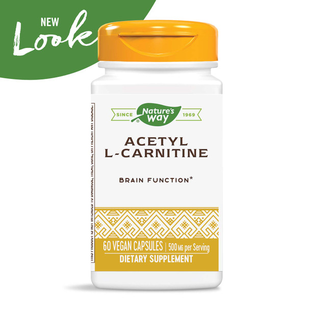 Nature's Way Acetyl L-Carnitine, Supports Brain Function*, 500mg Per Serving, 60 Capsules